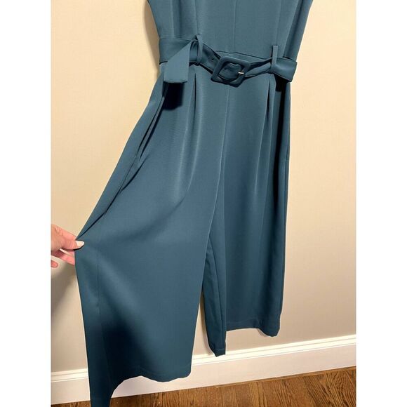 NWT Joie Adessa V- Neck Sleeveless Wide- Leg Belted Jumpsuit Size 4 - Picture 8 of 13